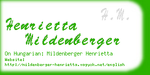 henrietta mildenberger business card